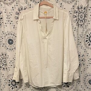 C&C California Long Sleeve White Blouse Size 3X